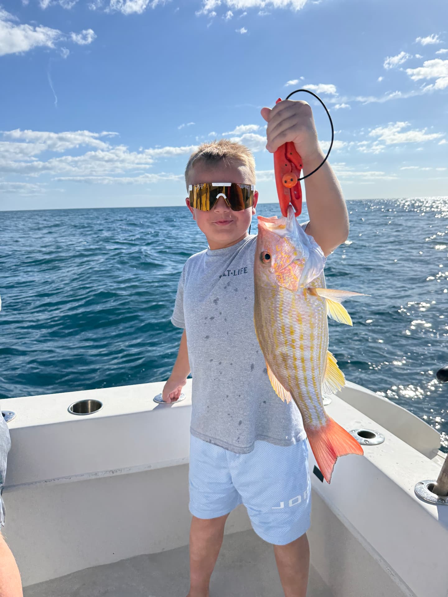 Lane snapper caught on a Florida Fisherman charter with Captain Brendan