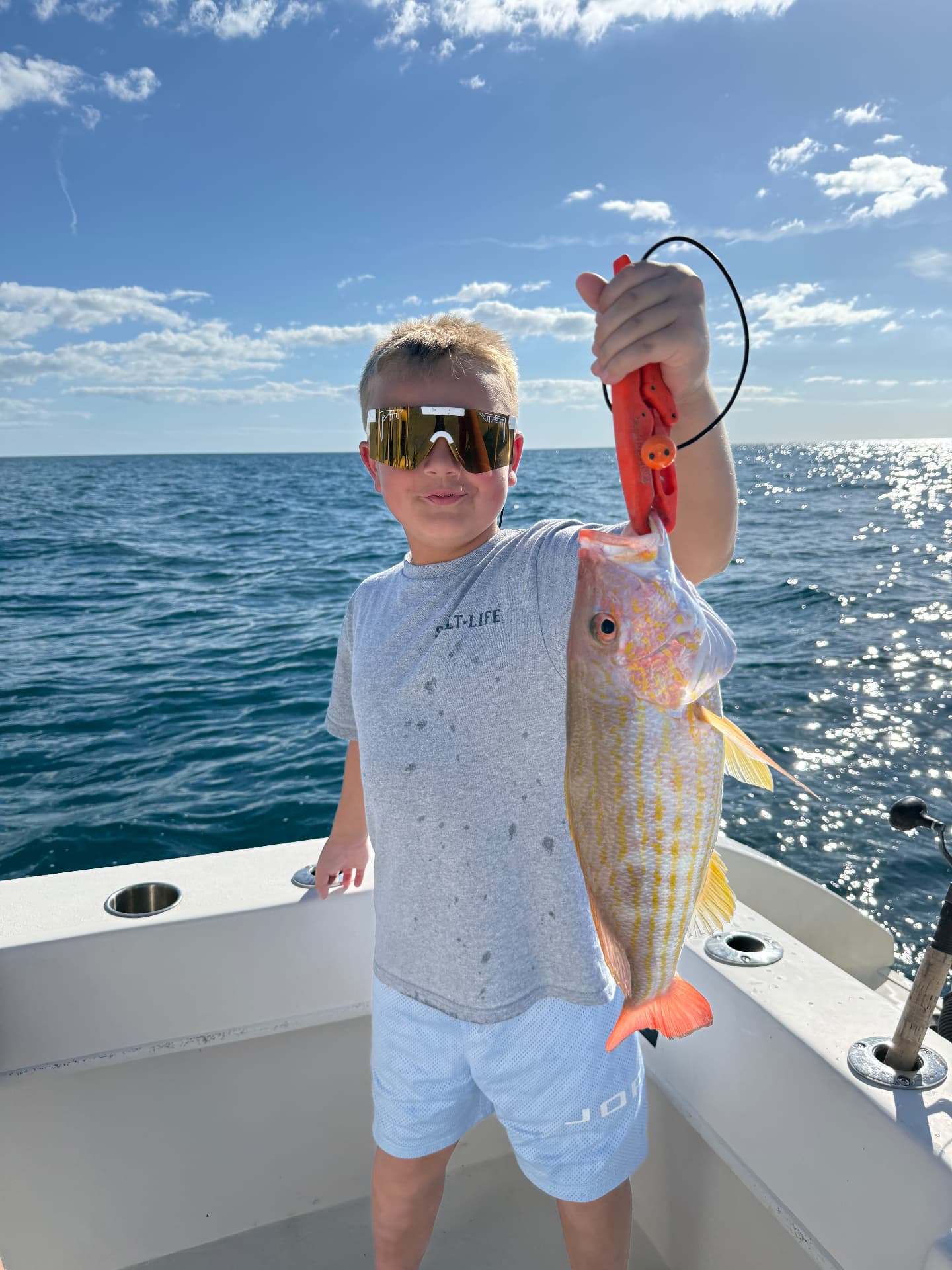 Lane snapper caught on a Florida Fisherman charter with Captain Brendan